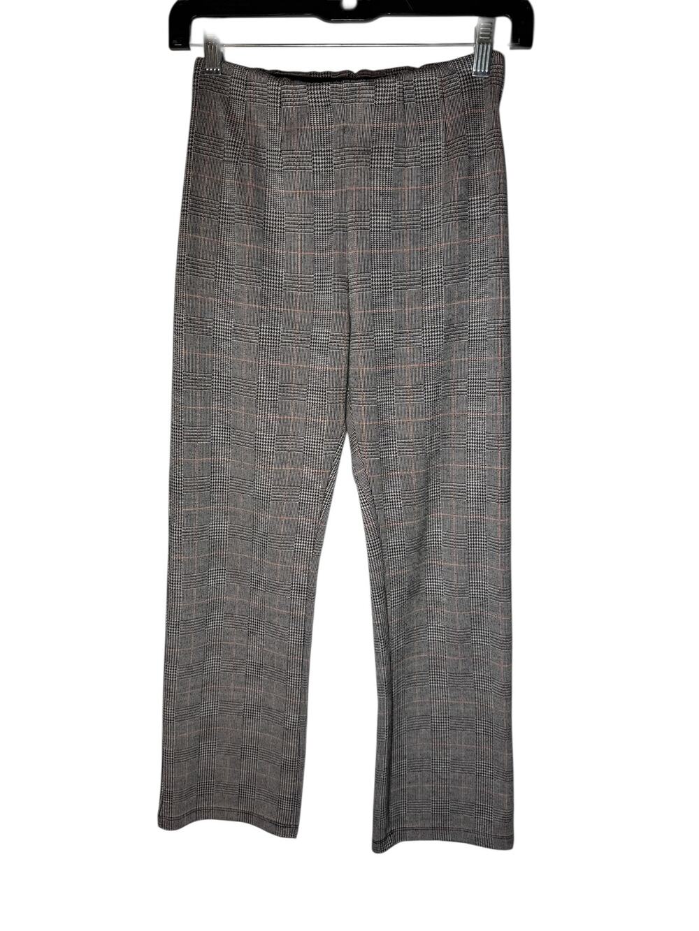 Free People Plaid Pull On Pants Womens 0 Stretch Career Straight Leg